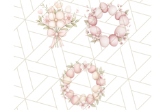 Pastel Pink Easter Flowers and Eggs PNG Cottagecore Clipart Product Image 8