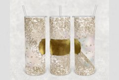 Personalized Beige Faux Glitter 20 oz tumbler sublimation Product Image 1