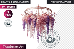 Romantic Flower clipart Rose gold Valentine floral PNG Product Image 1