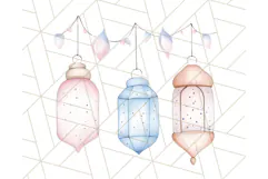 Pastel Blue Fairy Garden Clipart, Enchanted Cottagecore Png Product Image 3