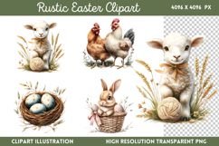 Rustic Easter Day Sublimation PNG Product Image 1
