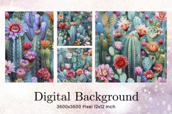 Cactus Succulent Background Wallpaper Wallart Watercolor_59 Product Image 1