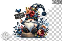 Best Dad Ever Sublimation - Father&#039;s Day Gnome Clipart PNG Product Image 1