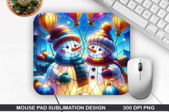 Snowman Mouse Pad Sublimation, Christmas Mouse Pad PNG Product Image 1