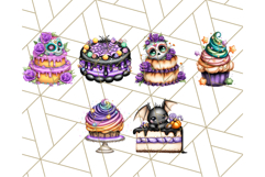 Whimsical Halloween Cake Clipart PNG, Spooky Desserts Product Image 7