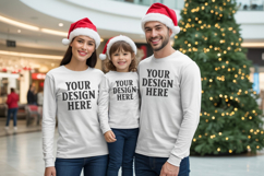 Christmas Family Matching T-Shirt Mockups | Holiday Group Product Image 1