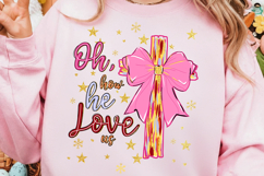 Oh how he loves us png, Valentine Christian png, Brushstroke Product Image 3