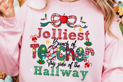 Jolliest Bunch Of Teacher Png, Teacher Christmas Png Product Image 2
