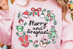 Merry And Pregnant Png, Christmas Pregnancy Png, Holiday Png Product Image 1