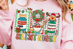 Silent Night Christmas Nurse PNG, Medical Christmas Shirt Product Image 2