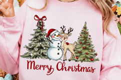 Merry Christmas Png, Christmas Snowman and Reindeer png Product Image 3