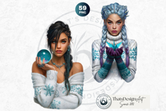 Cosy Winter Aurora Girls Clipart, Fashion Girl PNG Product Image 14