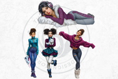 Cosy Winter Aurora Girls Clipart, Fashion Girl PNG Product Image 15