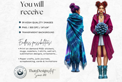 Cosy Winter Aurora Girls Clipart, Fashion Girl PNG Product Image 2