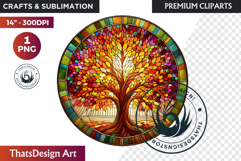 Autumn Stained Glass PNG, Fall Thanksgiving Pumpkin clipart Product Image 1
