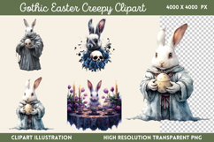 Gothic Easter Creepy Sublimation Clipart PNG Product Image 1