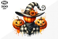 Halloween Pumpkins Sublimation - Clipart PNG Design Product Image 1