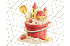 Strawberry Red Lemon Yellow Summer Clipart PNG, Summer Icons Product Image 3