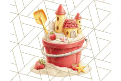 Strawberry Red Lemon Yellow Summer Clipart PNG, Summer Icons Product Image 3