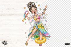 Summer Pretty Girl Clipart Product Image 1