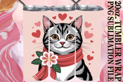 Playful moments 20oz tumbler wrap, Valentines Cat Product Image 1