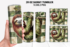 Sloth Skinny Tumbler 20oz Wrap Design, Animal Tumbler Wrap Product Image 1