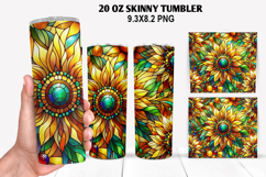 Flower Skinny Tumbler 20oz Wrap Design, Flowers Tumble PNG Product Image 1