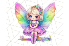 Pastel Fairy Clip Art PNG With Glitter, Rainbow Fairy Png Product Image 3