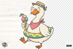 Summer Silly Goose Clipart PNG Product Image 1