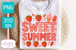 Sweet Summer T-shirt sublimation design, Strawberry shirt Product Image 2