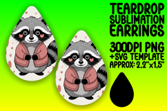 Dynamic Teardrop Earrings Template PNG , Valenines Animals Product Image 1