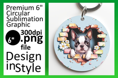 Elegant Keychain Round PNG Artwork , Cute Dog Product Image 1