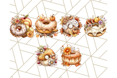 Fall Donut Clipart PNG, Autumn Donuts With Pumpkins Product Image 7