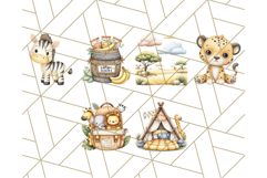 Cute Safari Animal Clipart PNG for Kids, African Wildlife Product Image 7