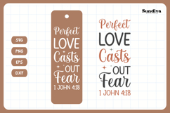 Christian Bookmark Saying SVG | Perfect Love Casts Out Fear Product Image 3
