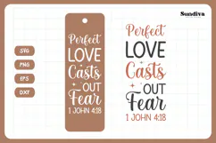 Christian Bookmark Saying SVG | Perfect Love Casts Out Fear Product Image 3