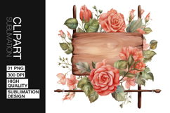 Floral Wooden Barrel Clipart PNG Product Image 1