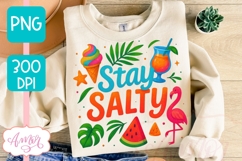 Summer T-shirt sublimation design, Stay Salty sublimation Product Image 2