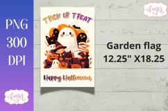 Trick or treat garden flag sublimation PNG, Halloween flag Product Image 2