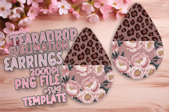 Elegant Teardrop Sublimation Design Art , Leopard Print Product Image 1