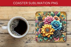 square coaster - sunflowers pattern Product Image 1