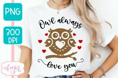 Valentine's day SVG design | Owl always love you cut file Product Image 2