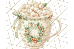 Christmas Coffee Mugs Clipart PNG Festive Cups Product Image 3
