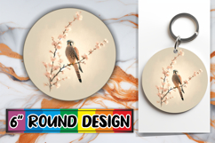 Playful Circle Car Coaster Sublimation, Birds Product Image 1