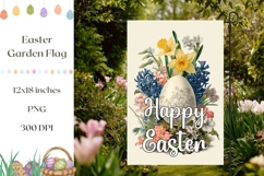 Happy Easter Garden Flag PNG, Easter Eggs Sublimation Design Product Image 1