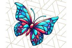 Stained Glass Hearts and Butterflies Clipart PNG Product Image 3