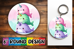 Bright Ornaments Round Sublimation PNG, Cute Animals Product Image 1