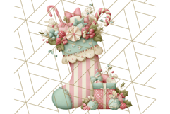 Pastel Christmas Clipart, Mint and Blush Holiday PNG Product Image 3