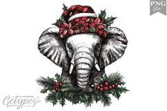 Christmas Elephant Clipart Design - High Quality 300 Dpi Product Image 1