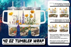 Vibrant Floral Splash 40oz Tumbler Sublimation Product Image 1